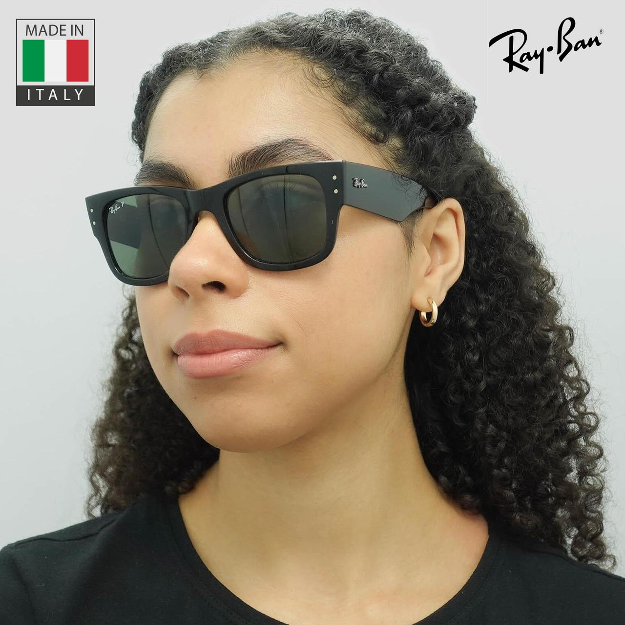 Ray-Ban RB0840S MEGA WAYFARER Square Shaped Non-Polarized Sunglasses for Men & Women – Includes Official RAYBAN Eyewear Kit – Ideal Formal & Casual Wear Sunglasses – Green Lens