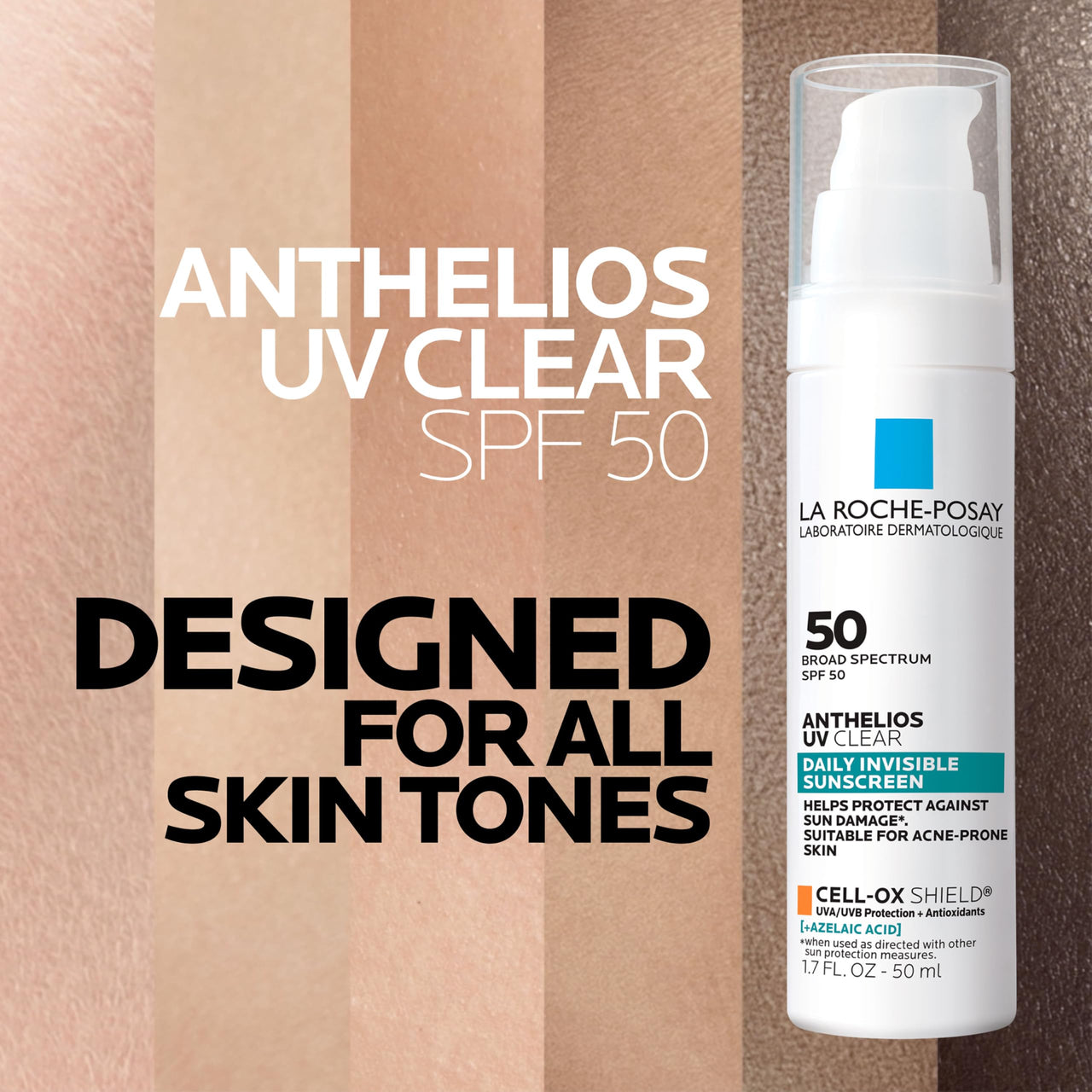 La Roche Posay Anthelios UV Clear Sunscreen SPF 50, Daily Sunscreen for Face with Azelaic Acid, Broad Spectrum Invisible SPF Protection for Acne and Rosacea Prone Skin