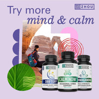 Thumbnail for Zhou Calm Now - Calm Supplement, Calm Vitamins for Women & Men, Pills to Relax for Adults with GABA & Ashwagandha, Stress & Focus Support - 60 Veggie Capsules