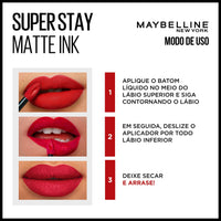 Thumbnail for Maybelline Super Stay Matte Ink Liquid Lipstick Makeup, Long Lasting High Impact Color, Up to 16H Wear, Founder, Cranberry Red, 1 Count, Packaging May Vary
