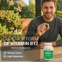 Thumbnail for Dr. Berg Natural Vitamin B12 1000 mcg (Hydroxocobalamin) 60 Capsules – Energy, Brain & Nervous System Support* – w/B-Complex + Magnesium – 4X Lab Tested, GMO-Free, No Fillers