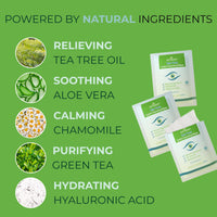Thumbnail for NOVEHA 60PCs Tea Tree Oil Eyelid & Lash Wipes | With Hyaluronic Acid, Green Tea & Chamomile For Blepharitis, Itchy & Stye Eyes, Individually Wrapped, Natural Eyelash Makeup Remover & Daily Cleanser