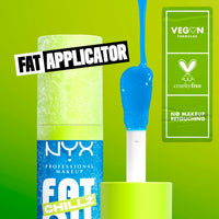 Thumbnail for NYX PROFESSIONAL MAKEUP Fat Oil Chillz, Moisturizing, Shiny and Vegan Tinted Lip Gloss - Polar Peppermint (Sheer Blue)