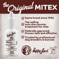 Thumbnail for Happy Jack Mitex Ear Mite Treatment for Dogs & Cats (0.5 oz), Itch Relief from Constant Itching & Ear Irritation
