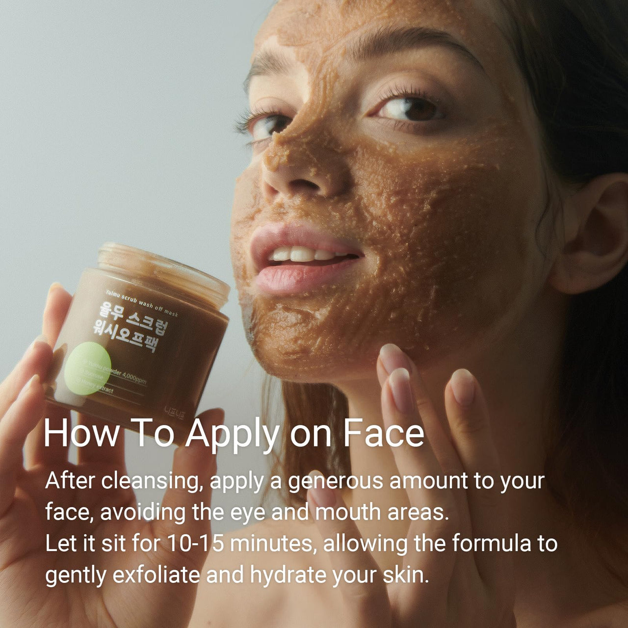 NEAF NEAF Yulmu Scrub Wash-Off Pack, Gently Exfoliates the Skin/Pore Cleansing and Hydrating with Sucrose & Honey Extract, Clear Complexion, Korean Skincare for All Skin Types (4.23 oz/120 g)