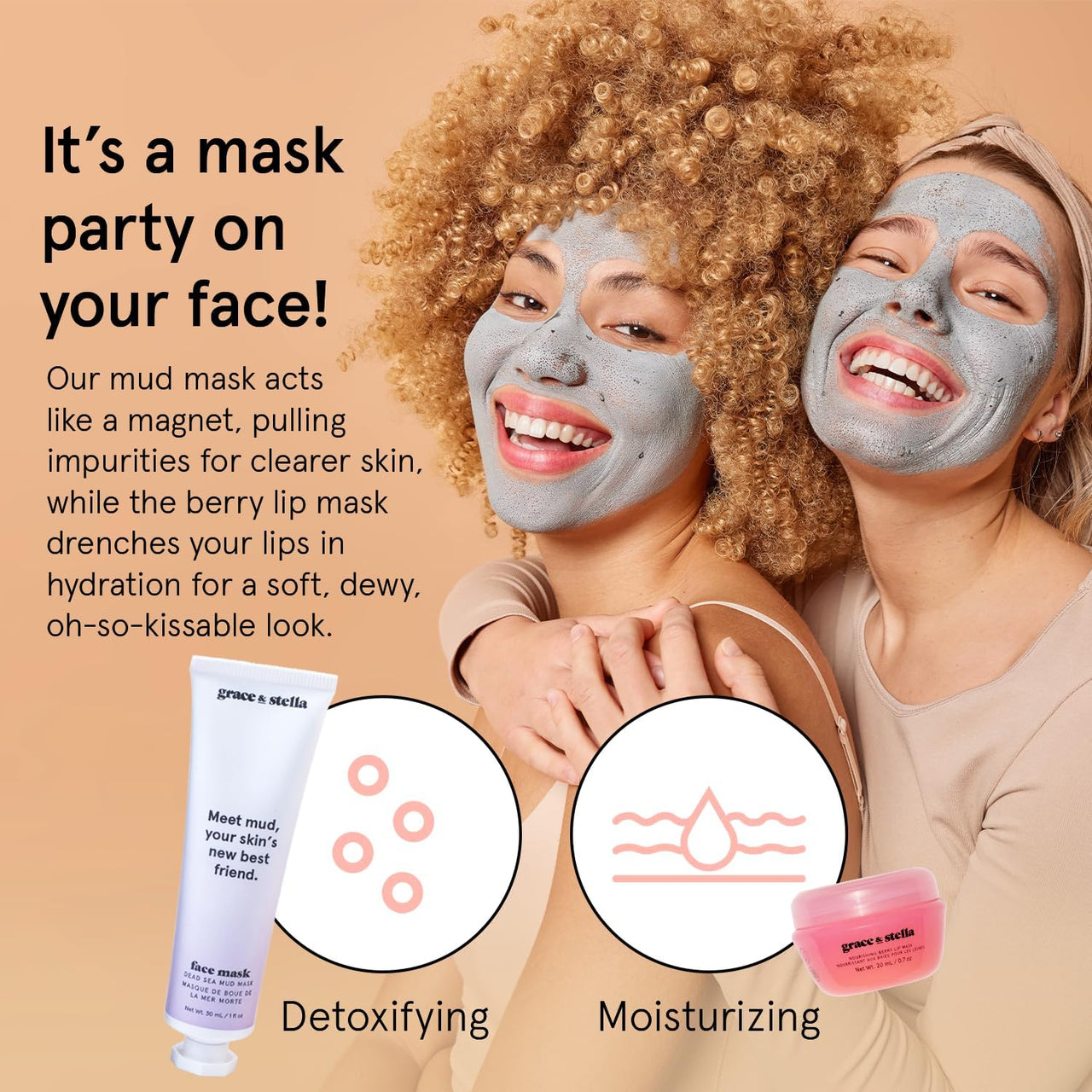 grace & stella Award Winning Skin Care Set - Gift Set for Women - Travel Essentials with Under Eye Masks, Serum, Cleanser, Lip Balm - Holiday Gift for Mom - Vegan Cruelty-Free Self Care