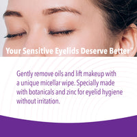 Thumbnail for iVIZIA Eyelid Cleansing Wipes for Sensitive Eyelid Cleansing, Preservative-Free, Micellar, No Rinse, Gentle Eye Makeup Remover, 20 Sterile Single-Use Wipes for Eyelids Packaging May Vary