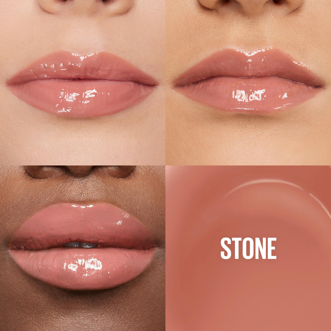 Maybelline Lifter Gloss, Hydrating Lip Gloss with Hyaluronic Acid, High Shine for Plumper Looking Lips, Stone, Rosey Neutral, 0.18 Ounce