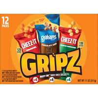 Thumbnail for Gripz Mini Baked Snack Crackers, Sweet and Salty Snacks, Variety Pack, 11oz Box (12 Pouches)