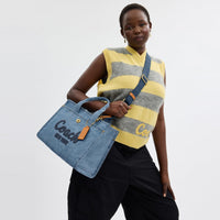 Thumbnail for Coach Women's Denim Cargo Tote, Indigo