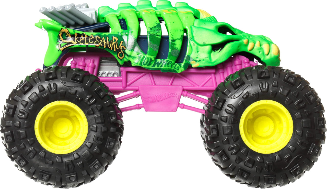 Hot Wheels Monster Trucks, Oversized Monster Truck, 1:24 Scale Die-Cast Toy Truck with Giant Wheels and Cool Designs