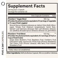 Thumbnail for Codeage Instantfood Five A Day – Fruits & Vegetables Capsule Supplement – Whole Food Phytonutrients – 15 Fruits and Veggies Blend - Vegan, Non-GMO – 30 Capsules