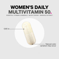 Thumbnail for Codeage Women’s Multivitamin 50 - Essential Vitamins for Women Over 50, Methylated Folate, Magnesium, Selenium, Vitamin B6, B12, D3 Antioxidants - 1 Pill Per Serving - Gluten-Free - 30 Capsules