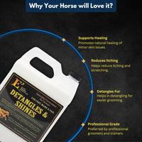 Thumbnail for E3 Detangle and Shine for Horses - Instantly Detangles Mane and Tail, Adds Brilliant Shine, Moisturizes and Conditions, Non-Greasy, Vet Approved (8 fl oz)