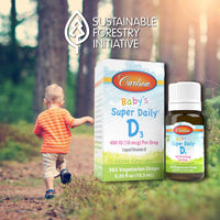 Thumbnail for Carlson - Baby's Super Daily D3, Baby Vitamin D Drops, 400 IU (10 mcg) per Drop, 1-Year Supply, Vegetarian, Liquid Vitamin D Drops for Infants and Toddlers, Unflavored, 365 Drops
