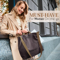 Thumbnail for Large Tote Bag for Women, Canvas Gift for Women, Inside Out Bag, Fashion Crossbody 16oz Cotton, Large Capacity Shoulder Tote