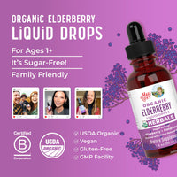 Thumbnail for MARYRUTH'S Elderberry Liquid Drops for Adults & Kids | Immune Support | Antioxidant | Overall Wellness | Elder Berry Extract | USDA Organic | Sugar Free | Vegan | Non-GMO | Gluten Free | 1 Fl Oz