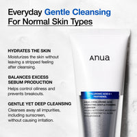 Thumbnail for ANUA Hydrating Gentle Foaming Cleanser, Hyaluronic Acid, Glycerin, Zinc, Panthenol, Korean Face Wash for Dry Skin, for Double Cleansing, Korean Skincare (150ml/5.07fl oz.)