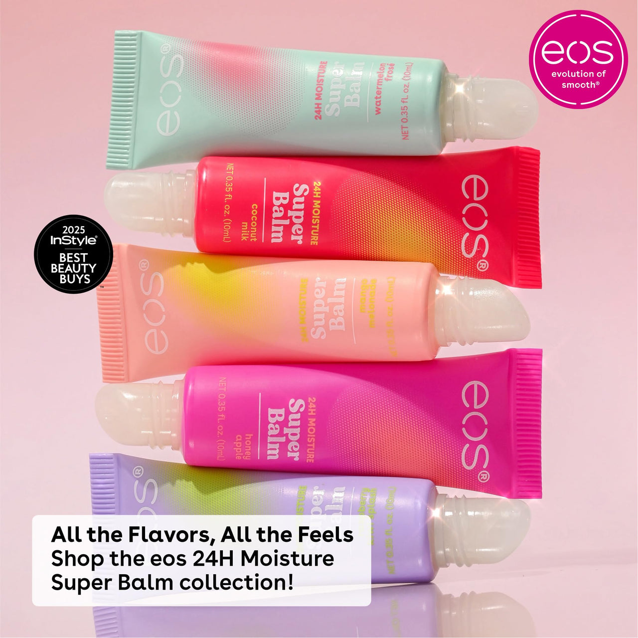 eos 24H Moisture Super Balm - Coconut Milk, Day or Night Lip Treatment, Made for Sensitive Skin, Lip Balms & Moisturizers, 0.35 fl oz