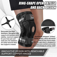 Thumbnail for NEENCA Professional Knee Brace X-Large for Knee Pain, Hinged Knee Support with Patented X-Strap Fixing System, Strong Stability for Pain Relief, Arthritis, Meniscus Tear, ACL, PCL, MCL, Runner, Sport, Workout