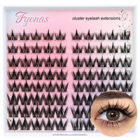 Thumbnail for Fyonas Lash Clusters Manga Eyelash Clusters Spiky Cluster Eyelash Extensions 80Pcs C Curl Individual Lashes Volume Anime Lash Clusters with Thin Band Cosplay Lashes DIY at Home (Cutey)