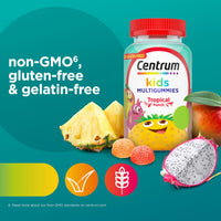 Thumbnail for Centrum Kids Multivitamin Gummies, Tropical Punch, Made with Natural Flavors, 110 Count, 110 Day Supply