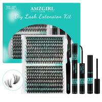 Thumbnail for AMZGIRL LASH Clusters Kit 320Pcs, DIY Individual Extensions with Lash Bond and Seal, Remover For False Eyelashes, Applicator Tool Kit At Home(3040D,D-Mix9-16mm, Black