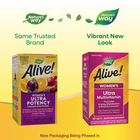 Thumbnail for Nature's Way Alive! Ultra Multivitamin for Women, Complete Daily Women's Vitamins, High Potency Formula, Promotes Energy Metabolism and Muscle Function*, Vitamin A, C, D, Methylated B12, 60 Tablets
