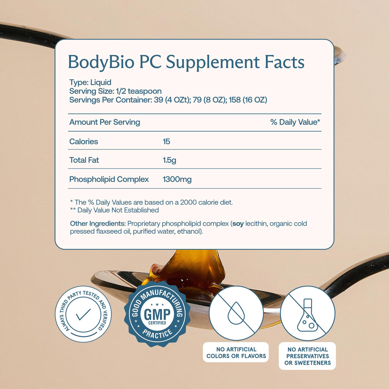 BodyBio PC - Phosphatidylcholine for Brain Health, Mental Clarity, Cognitive Function, Cellular Repair & Healthy Aging, Phospholipid Complex Supplement for Gentle Daily Detox