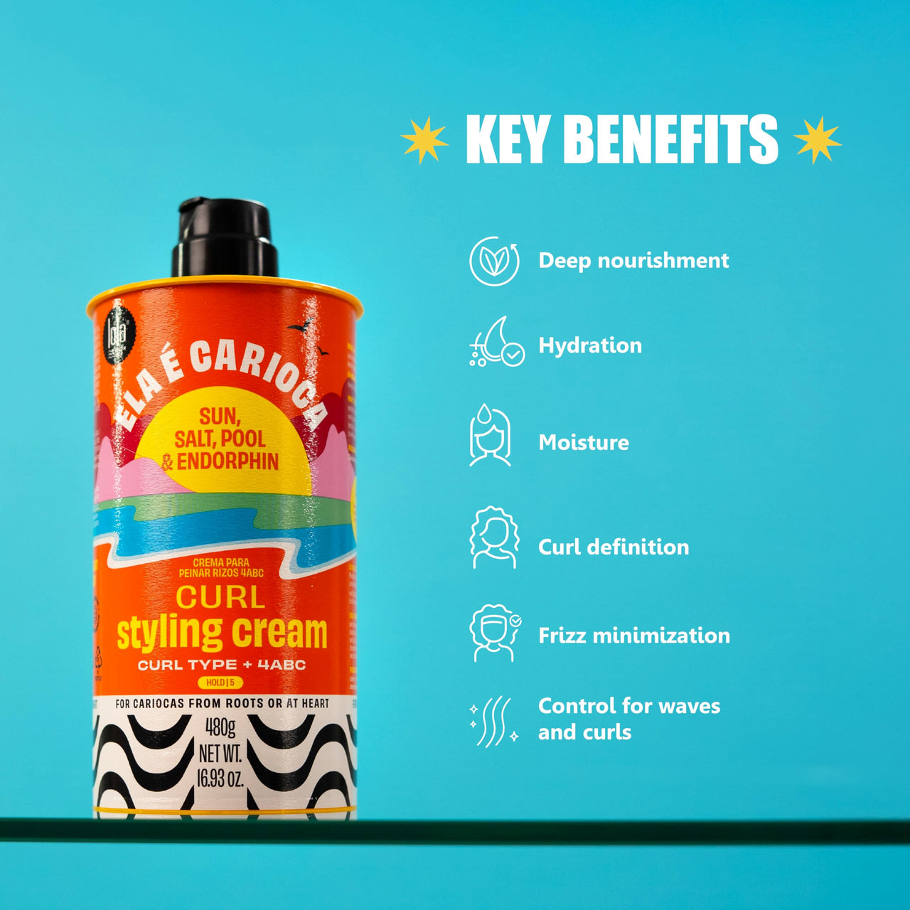Lola From Rio - Ela E Carioca 4ABC Curl-Defining Cream, Boost Hydration, Minimize Frizz, Provide Soft, Flexible Control for 4ABC Curl Type, 17.64 Fl Oz