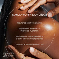 Thumbnail for Advanced Clinicals Manuka Honey Body Cream For Women & Men | Body Butter Lotion For Extremely Dry Skin | Collagen Cream | Skincare Moisturizer Hydrating Balm Improves Look Of Aging Skin, 16 Ounce