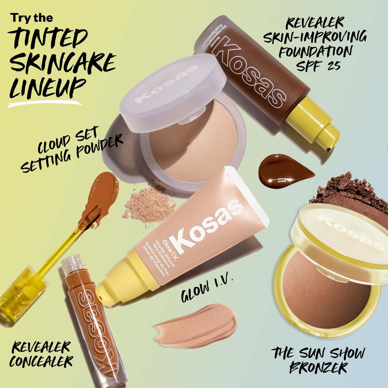 Kosas Sun Show Glowy Warmth Baked Bronzer - Contouring Powder for Cheekbones, Nose & Jawline - Enriched with Concentrated Fatty Acids - Talc-Free, Vegan & Hypoallergenic - Waves
