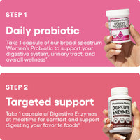 Thumbnail for Physician's CHOICE Women’s Starter Bundle: Women’s Probiotic 30ct + Digestive Enzymes 60ct
