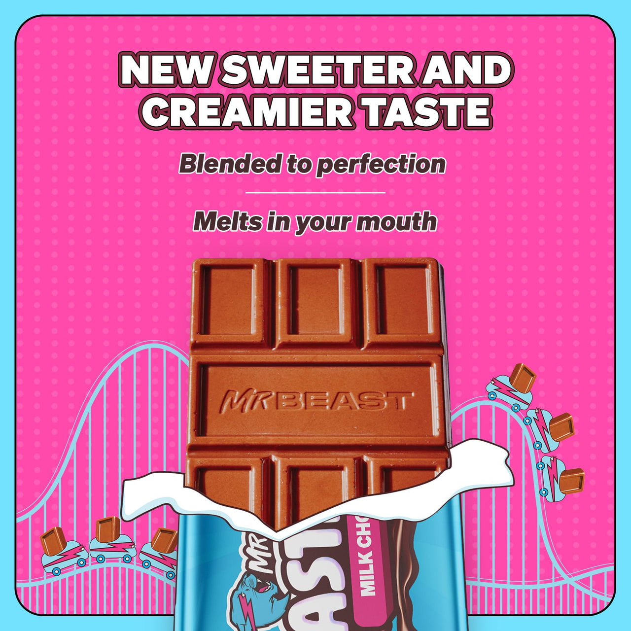 MrBeast Feastables Milk Chocolate Bar, Full Size, 24 Count, Smooth & Creamy Milk Chocolate Candy, Fairtrade Cocoa, 1.24oz Each