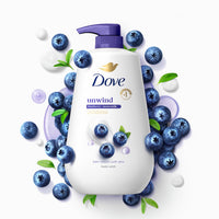 Thumbnail for Dove Body Wash Unwind Blueberry & Moon Milk For 24hr Lotion-Soft Skin Moisturizing Skin Cleanser with No Sulfates No Parabens 30.6 oz