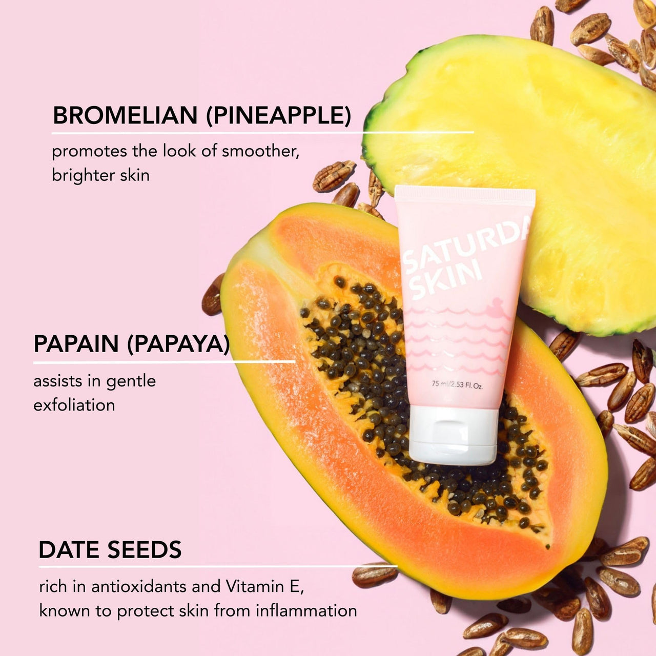 Saturday Skin Rub-A-Dub Refining Peel Gel – Exfoliating Face Wash & Exfoliating Peel Gel, Fruit Enzyme Exfoliator Facial Enzyme Scrub, Dead Skin Remover for Face,Korean Skincare (2.53 Fl Oz / 75ml)