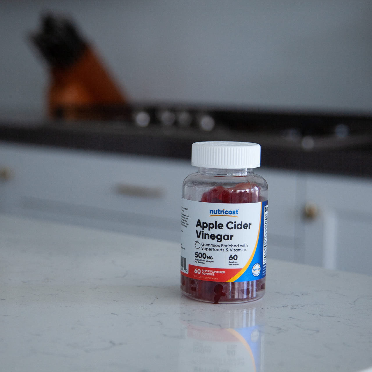 Nutricost Apple Cider Vinegar 500mg, 60 Gummies, Apple Flavored - Gluten Free, Non-GMO, No Corn Syrup