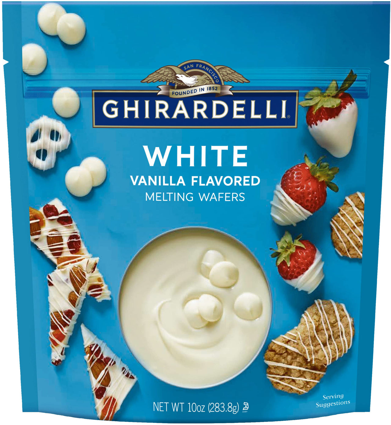 Ghirardelli Melting Wafers Dark Chocolate and White - 10 Ounce - Variety Pack - Perfect for Dipping Fruit, Pretzels and Candy Making