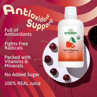 Thumbnail for Dynamic Health Organic Tart Cherry Juice, Unsweetened 100% Juice Concentrate, Antioxidants Supplement, No Sweeteners or Additives, Vegan, Gluten Free, BPA Free (32oz)