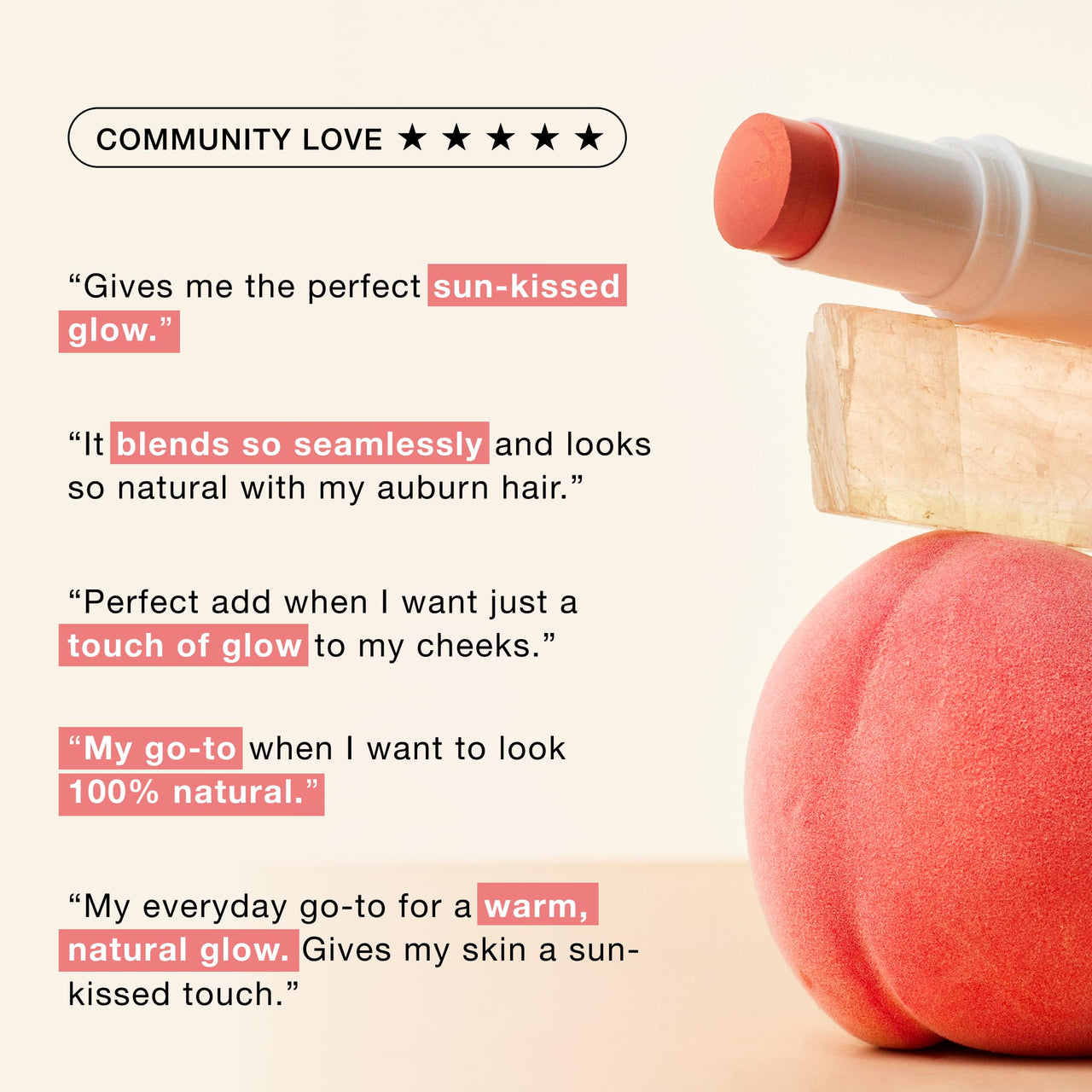 Boomstick Golden Peach ™ - Warm, Coral-Peach Blush Stick and Lipstick - Multistick, Vegan, Makeup for Older Women and Mature Skin Boom Stick By Cindy Joseph
