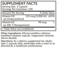 Thumbnail for Futurebiotics Vitamin K2 (MK7) with D3 Supplement - Non-GMO Formula - 5000 IU Vitamin D3 & 90 mcg Vitamin K2 MK-7, 120 Vegetarian Capsules