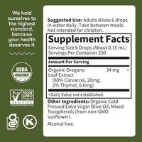Thumbnail for Garden of Life Organics Oil of Oregano Seasonal Drops 1fl oz (30 mL) Liquid, Concentrated Plant Based Immune Support - Alcohol-Free, Organic, Non-GMO, Vegan & Gluten Free Herbal Supplements