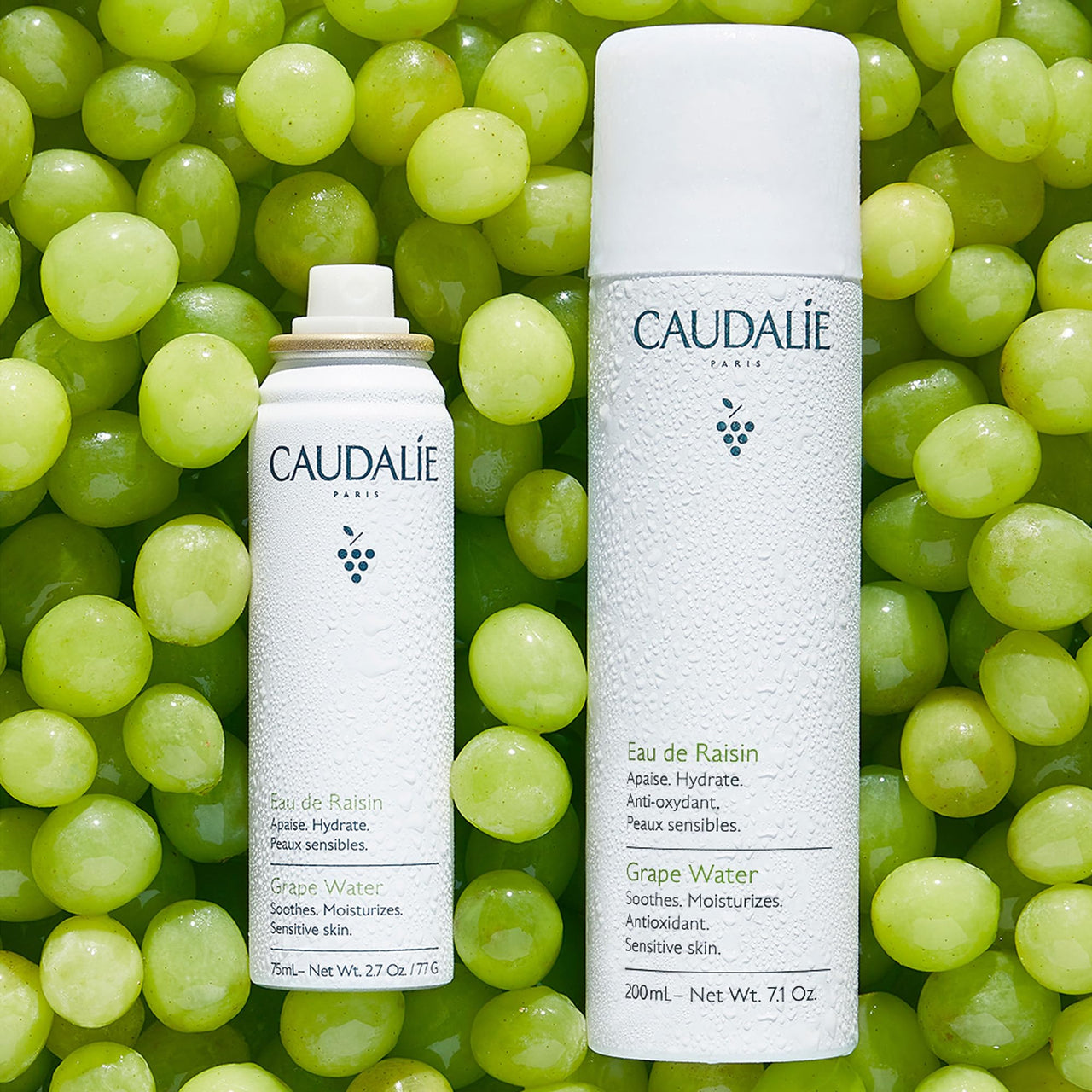 Caudalie Grape Water Moisturizing Face Mist, Soothing Organic Facial Spray to Instantly Hydrate and Strengthen the Skin Barrier, Safe for Sensitive Skin - 200 mL