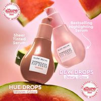 Thumbnail for Glow Recipe Hue Drops Bronzing Drops, Tinted Face Serum, Glow Primer + Liquid Highlighter, Niacinamide + Hyaluronic Acid, Radiant Warm Glow, Sunglow (40ml)
