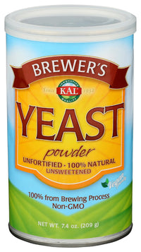 Thumbnail for KAL Brewers Yeast Powder, Unfortified, Unsweetened Super Food, 100% Natural Source of Protein, B Complex Vitamins, Amino Acids - Vegan, Preservative Free, Made Without Soy - Approx. 18 Servings, 7.4oz