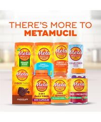 Thumbnail for Metamucil Fiber Gummies for Adults, No Sugar Added Orange Flavor, 5g Prebiotic Plant Based Fiber Supplement Blend, 120 Count