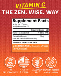Thumbnail for Zenwise Health Liposomal Vitamin C Supplement, 1500 MG Enhanced Absorption Organic Vitamin C Liposomal for Antioxidant, Immune, Natural Energy Boost, and Skin Care Support - 60 CT