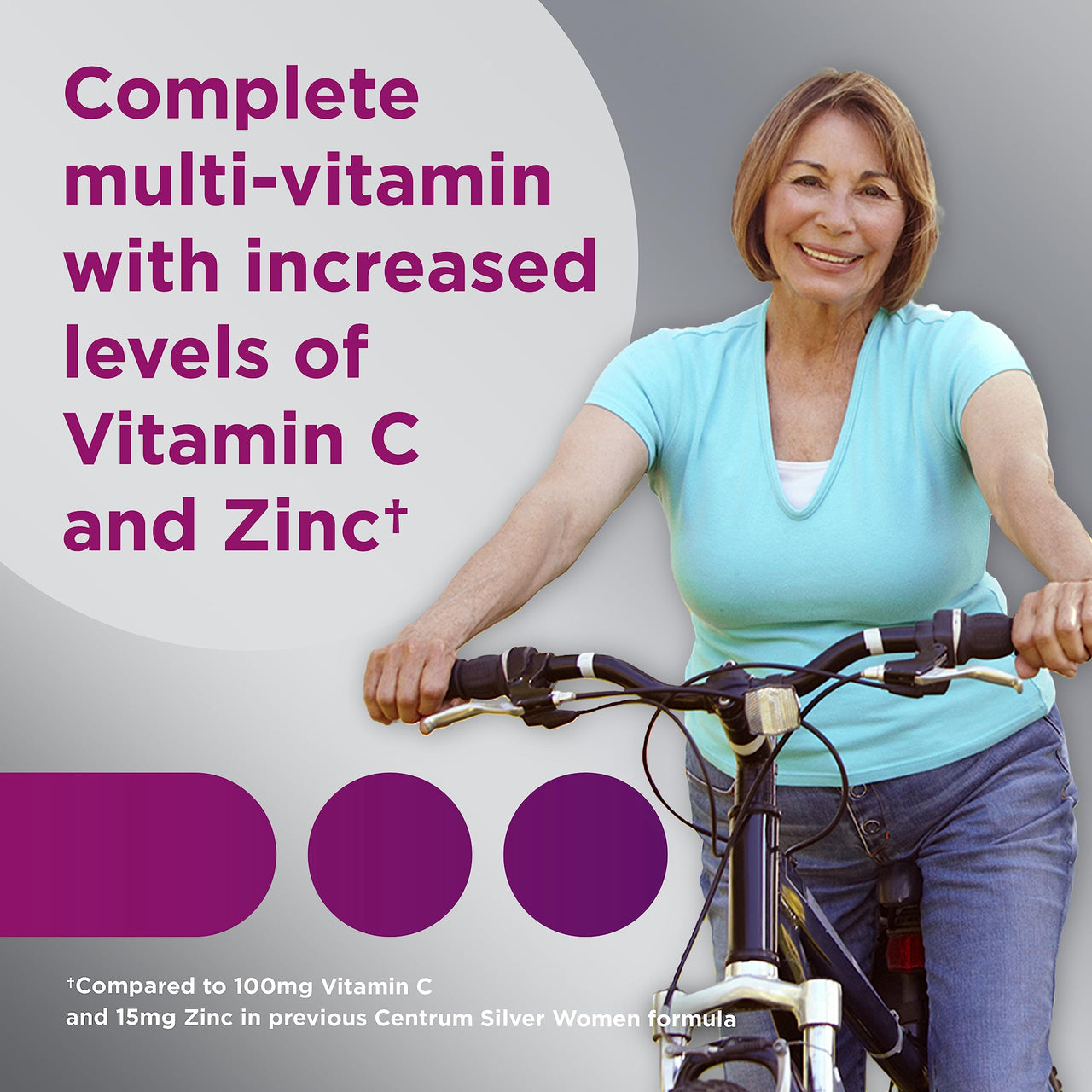 Centrum Silver Women's Multivitamin for Women 50 Plus, Multivitamin/Multimineral Supplement with Vitamin D3, B Vitamins, Calcium and Antioxidants, Gluten Free, Non-GMO Ingredients - 65 Count