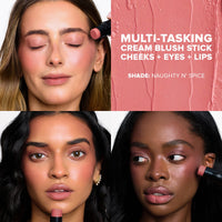 Thumbnail for Nudestix Nudies Blush Stick – 3-in-1 Cream Blush for Cheeks, Eyes & Lips with Built-In Brush | Soft Matte Finish for a Natural Flush | Clean, Vegan & Travel-Friendly Makeup (Naughty N' Spice)