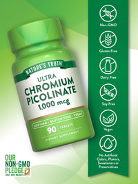 Thumbnail for Nature's Truth Ultra Chromium Picolinate 1000mcg | 90 Tablets | Vegan, Non-GMO & Gluten Free Supplement